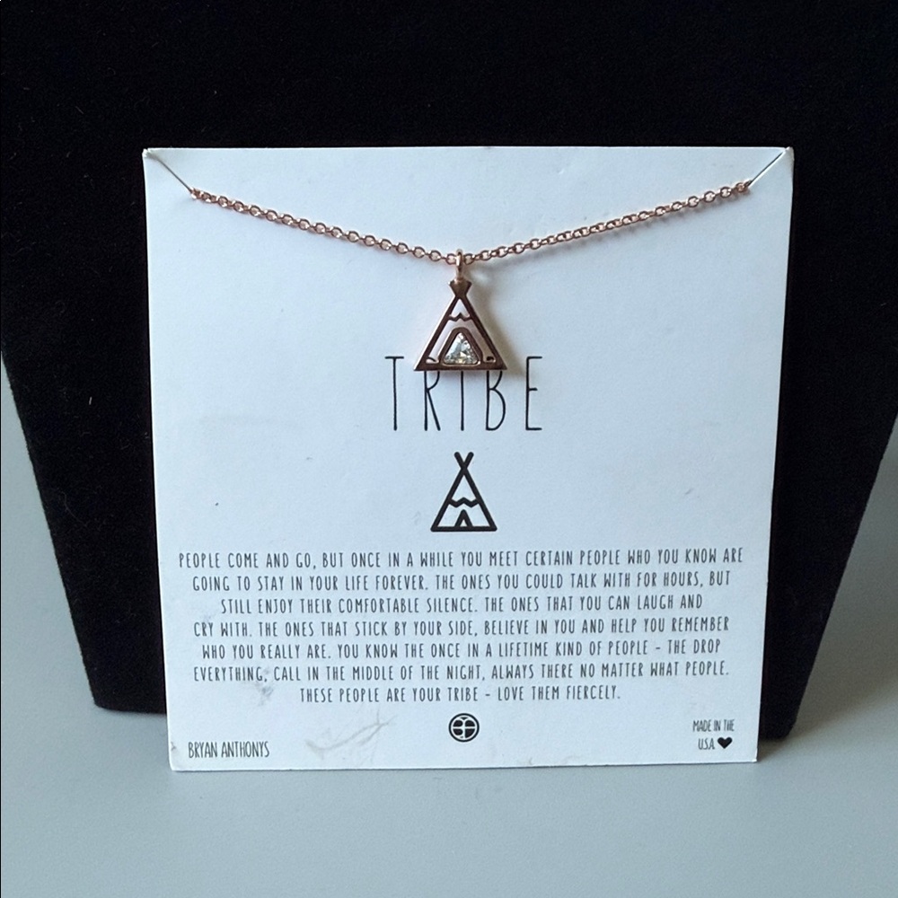 Rose Gold TribeTriangle Pendant Necklace